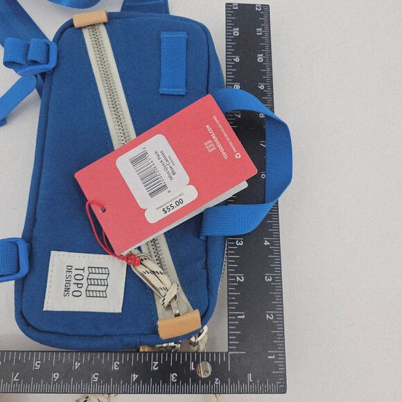 NEW Topo Designs Blue Mini Quick Pack Canvas Waist Bag Fanny Pack Gorp Gorpcore - Picture 9 of 12